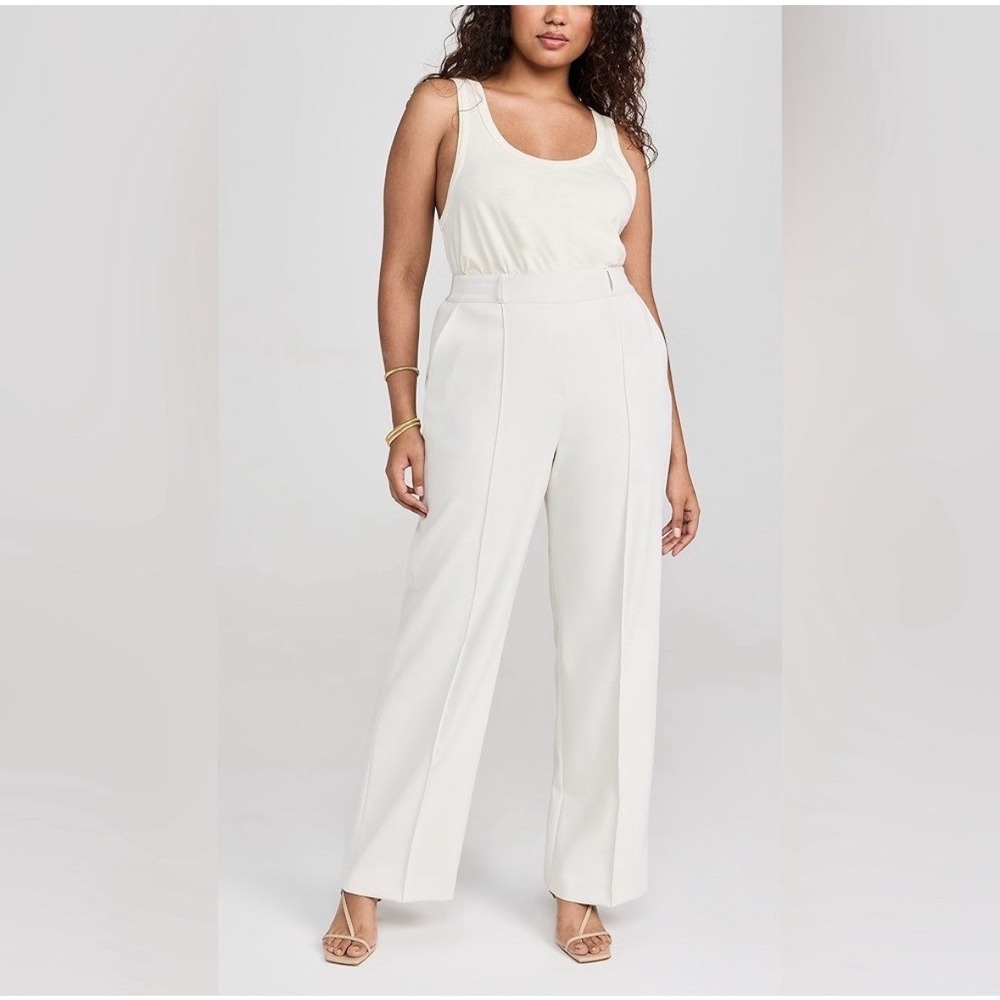 NWT Plus Petite Spanx Opacity Crepe Trouser in Parchment Off-White 3X‎